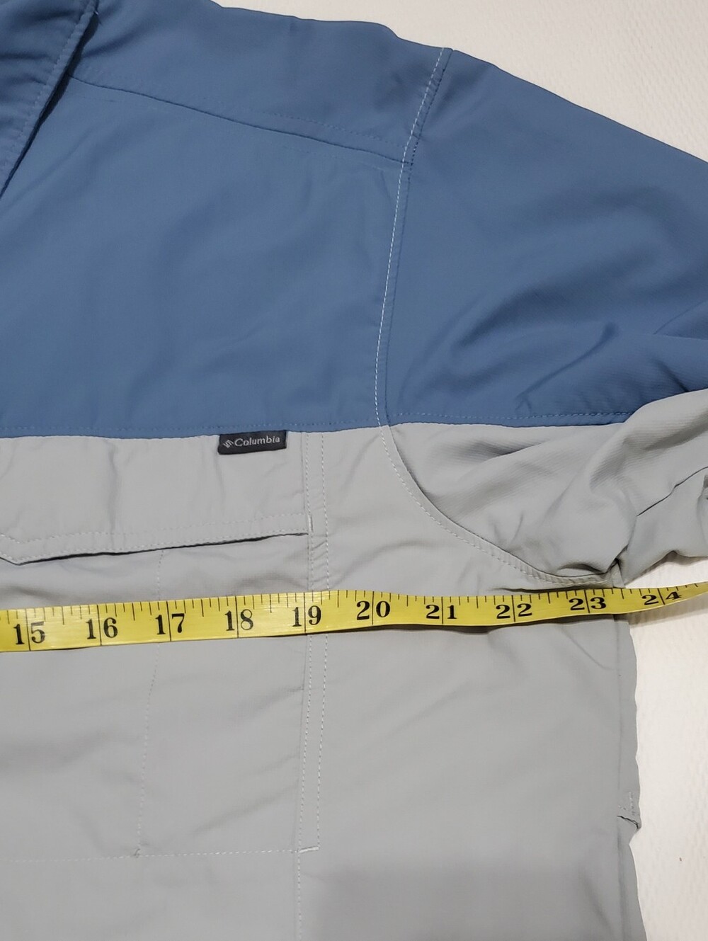 Columbia OmniShade Two-Tone Blue and Light Gray Long Sleeve Shirt Mens  Large - Picture 7 of 8